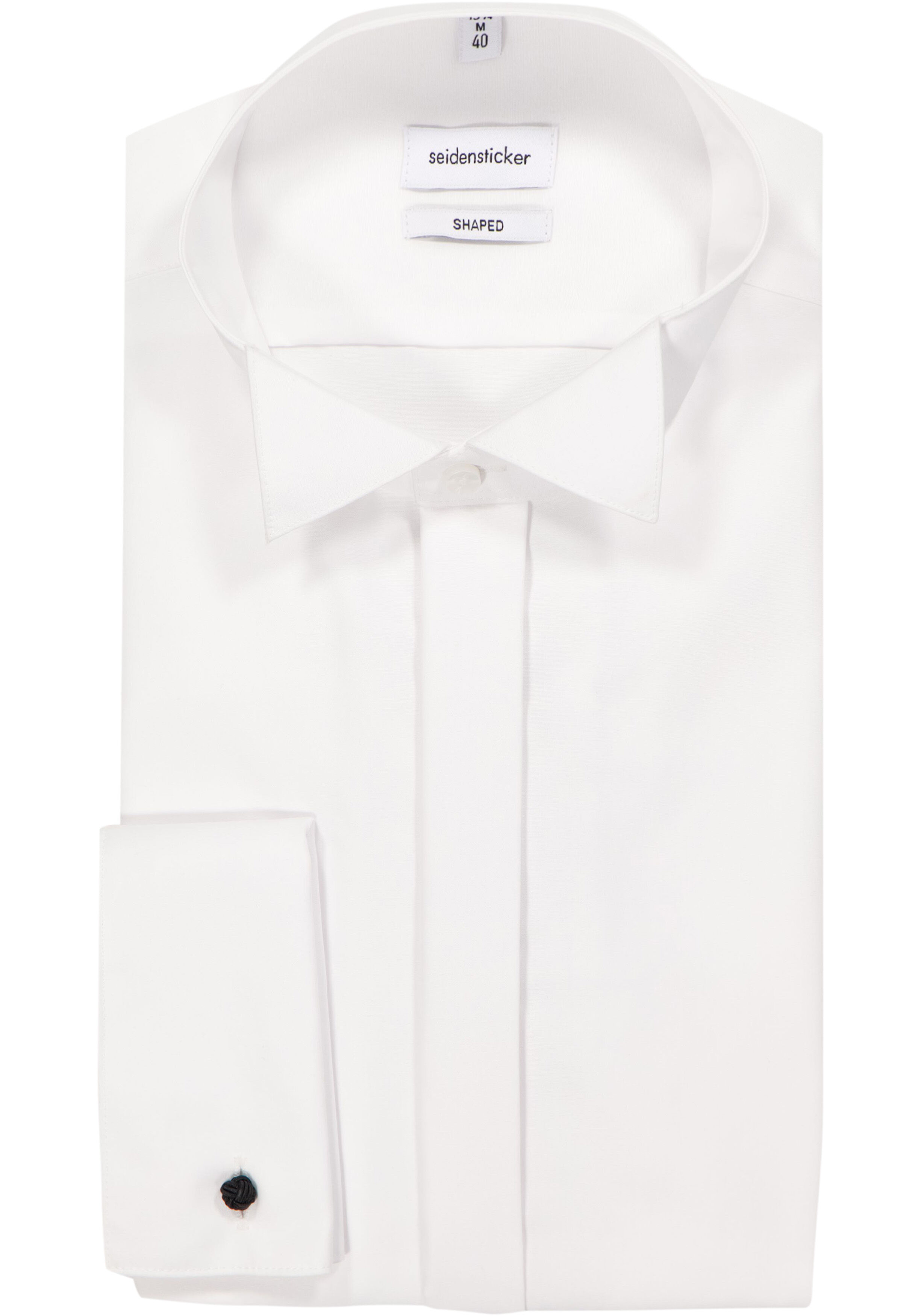 Seidensticker shaped fit smoking overhemd, popeline, wit