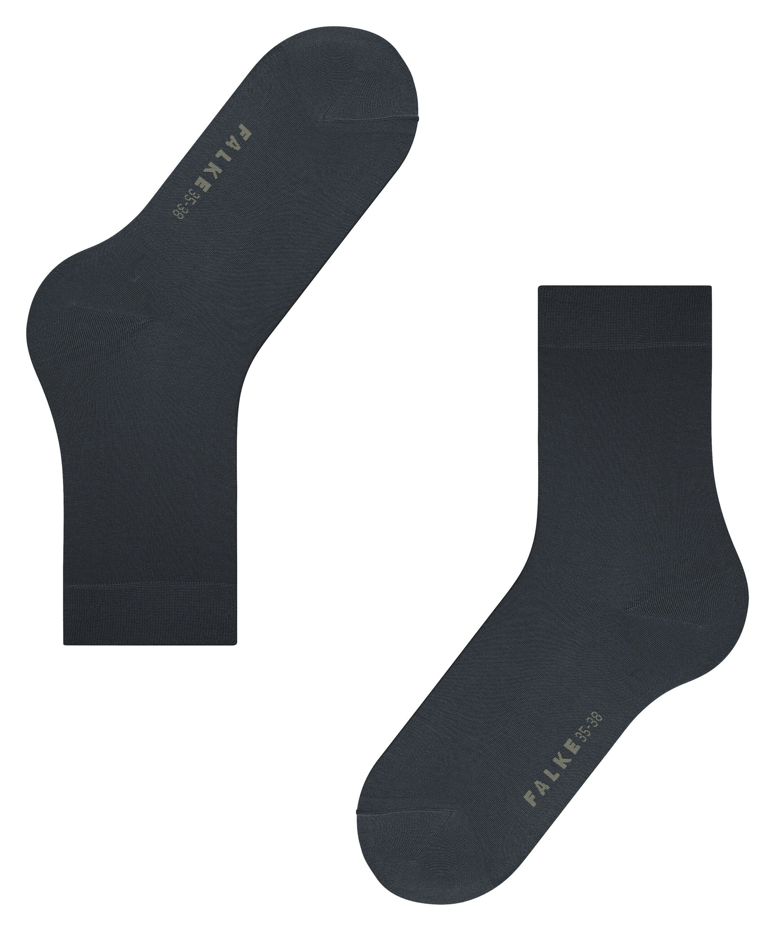 FALKE Cotton Touch damessokken, antraciet grijs (graphite)