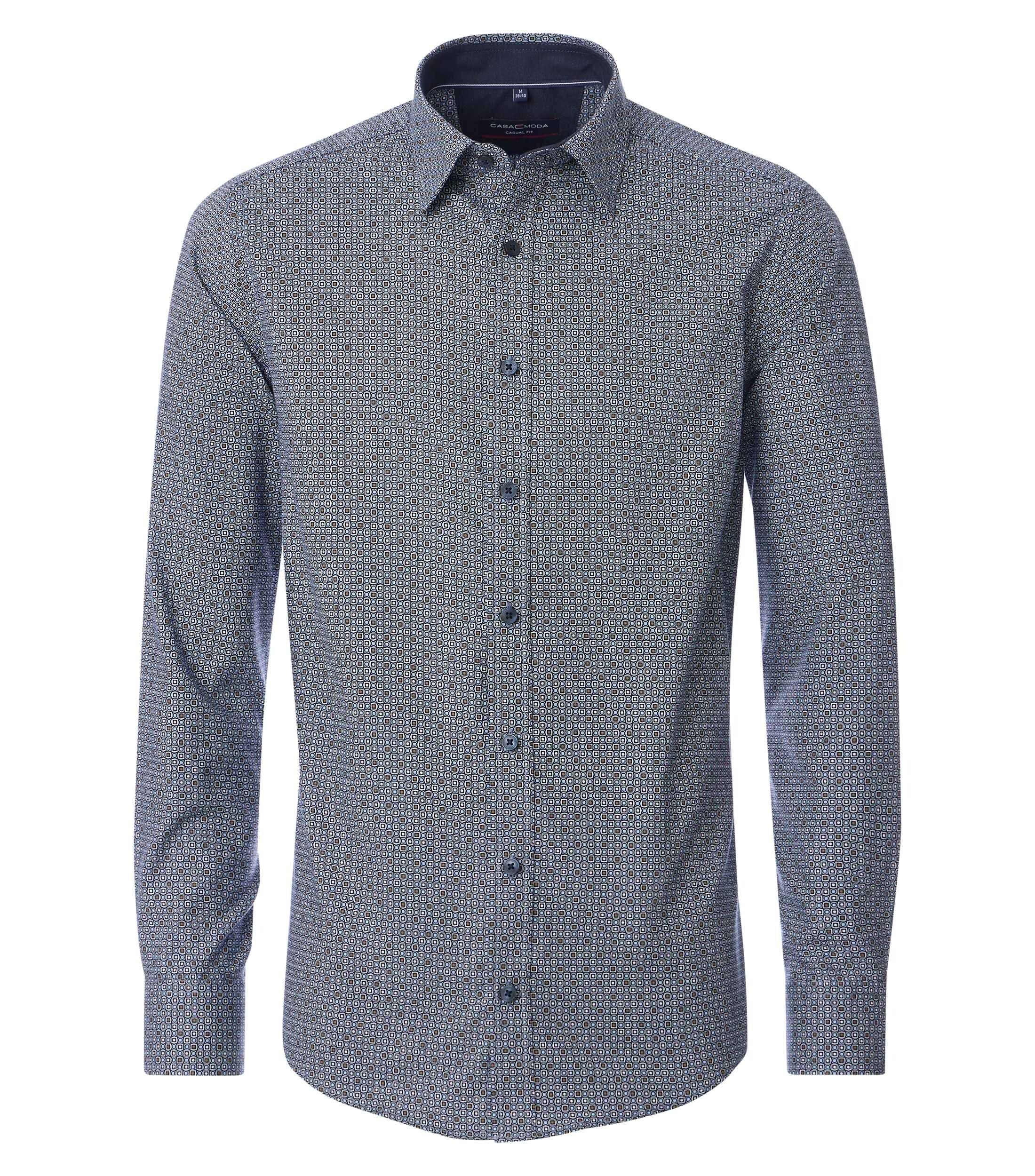 CASA MODA Sport casual fit overhemd, mouwlengte 72 cm, twill, blauw - 444307702-102