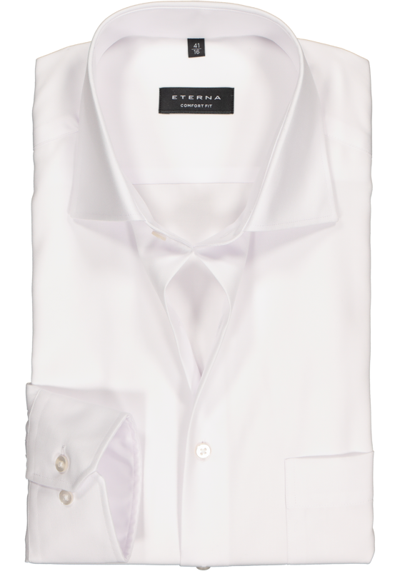 ETERNA comfort fit overhemd, niet doorschijnend twill heren overhemd, wit ETERNA comfort fit overhemd, niet doorschijnend twill heren overhemd, wit