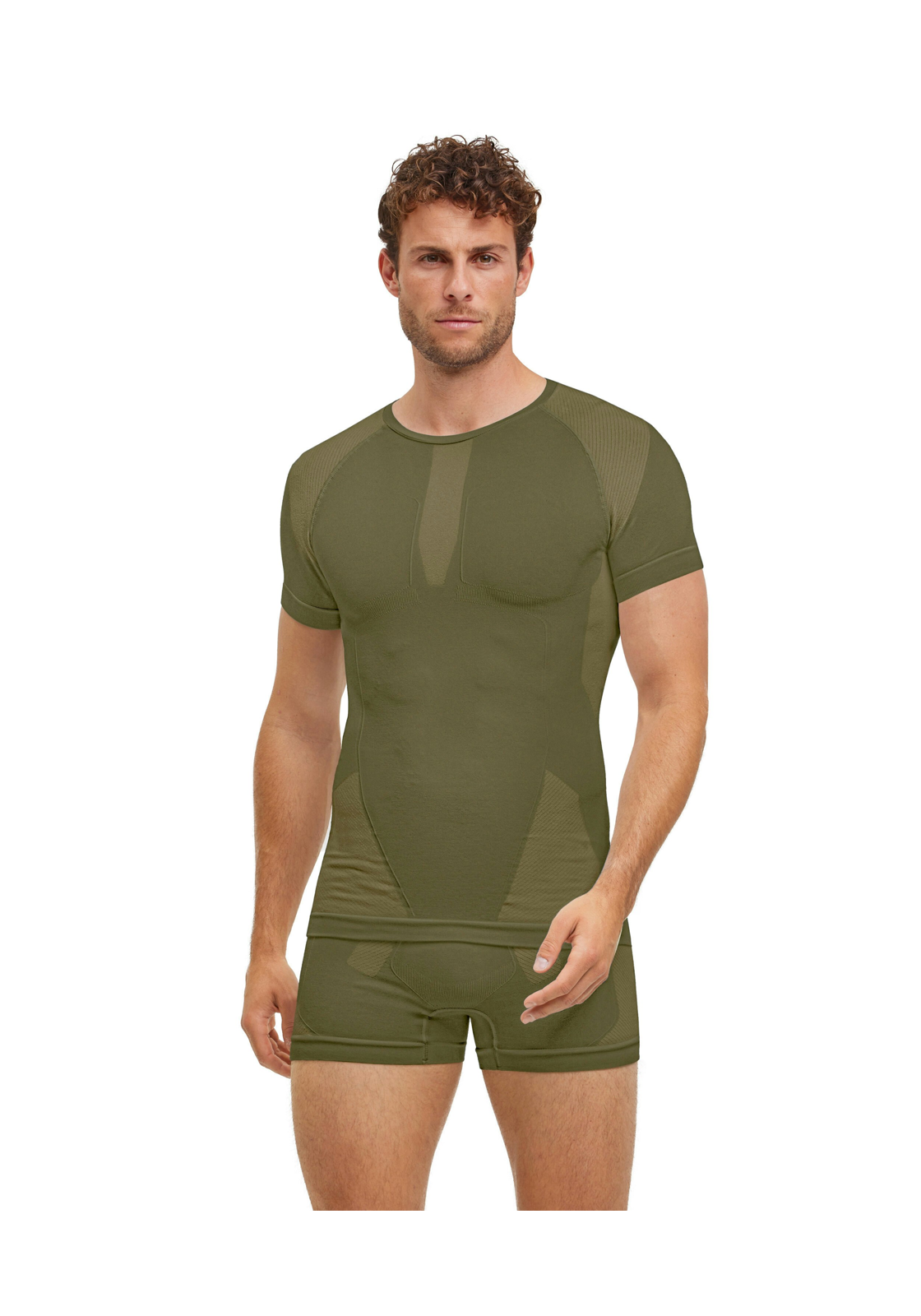 FALKE heren T-shirt Warm, thermoshirt, groen (herb) FALKE heren T-shirt Warm, thermoshirt, groen (herb)