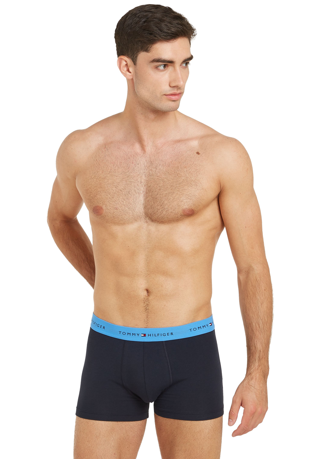 image_5_UM0UM027630XN_D2_C4107wid2000amphei2000ampop_usm1710 Tommy Hilfiger trunk (3-pack), heren boxers normale lengte, blauw met gekleurde tailleband