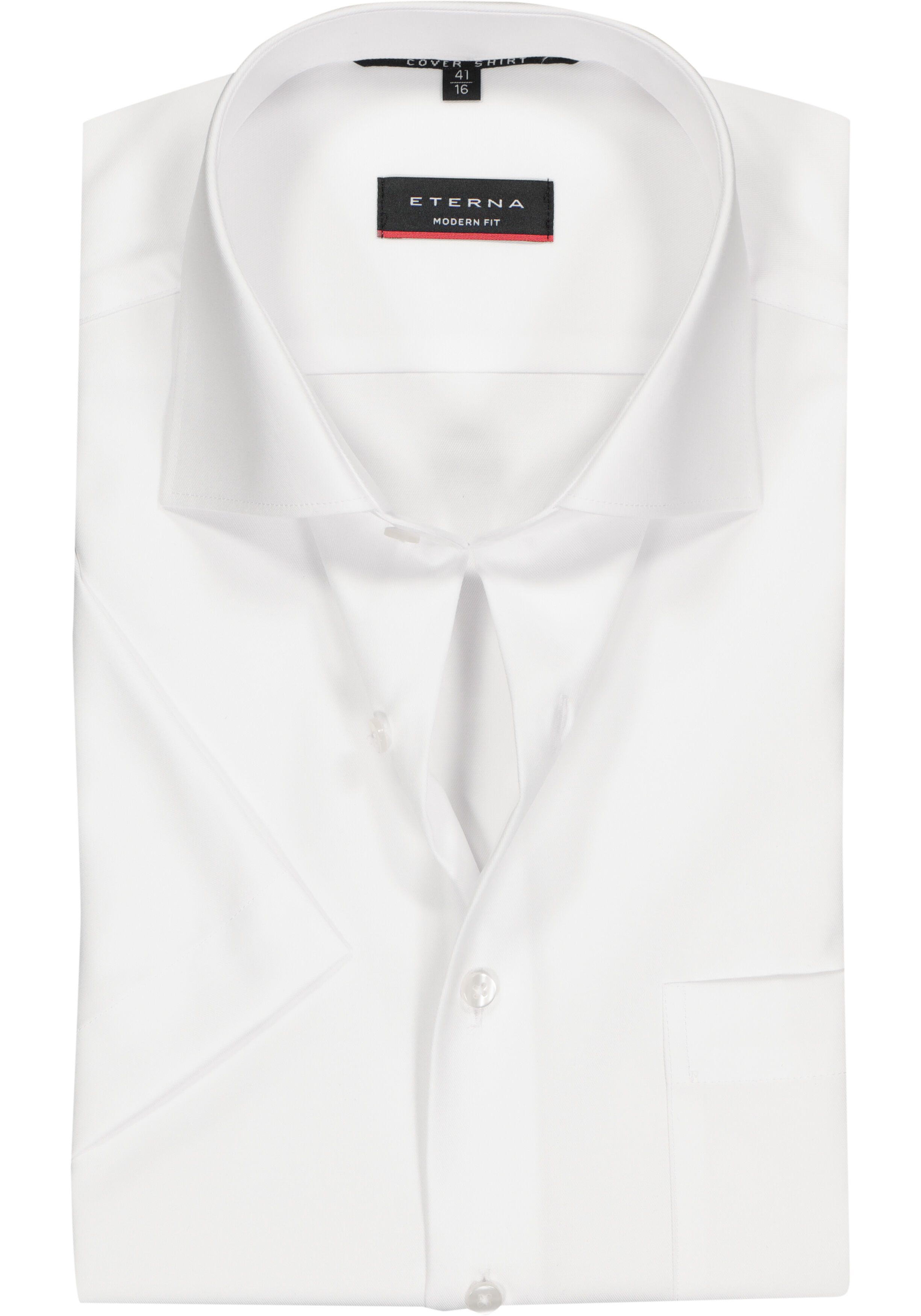 ETERNA modern fit overhemd, niet doorschijnend twill met korte mouw, wit
