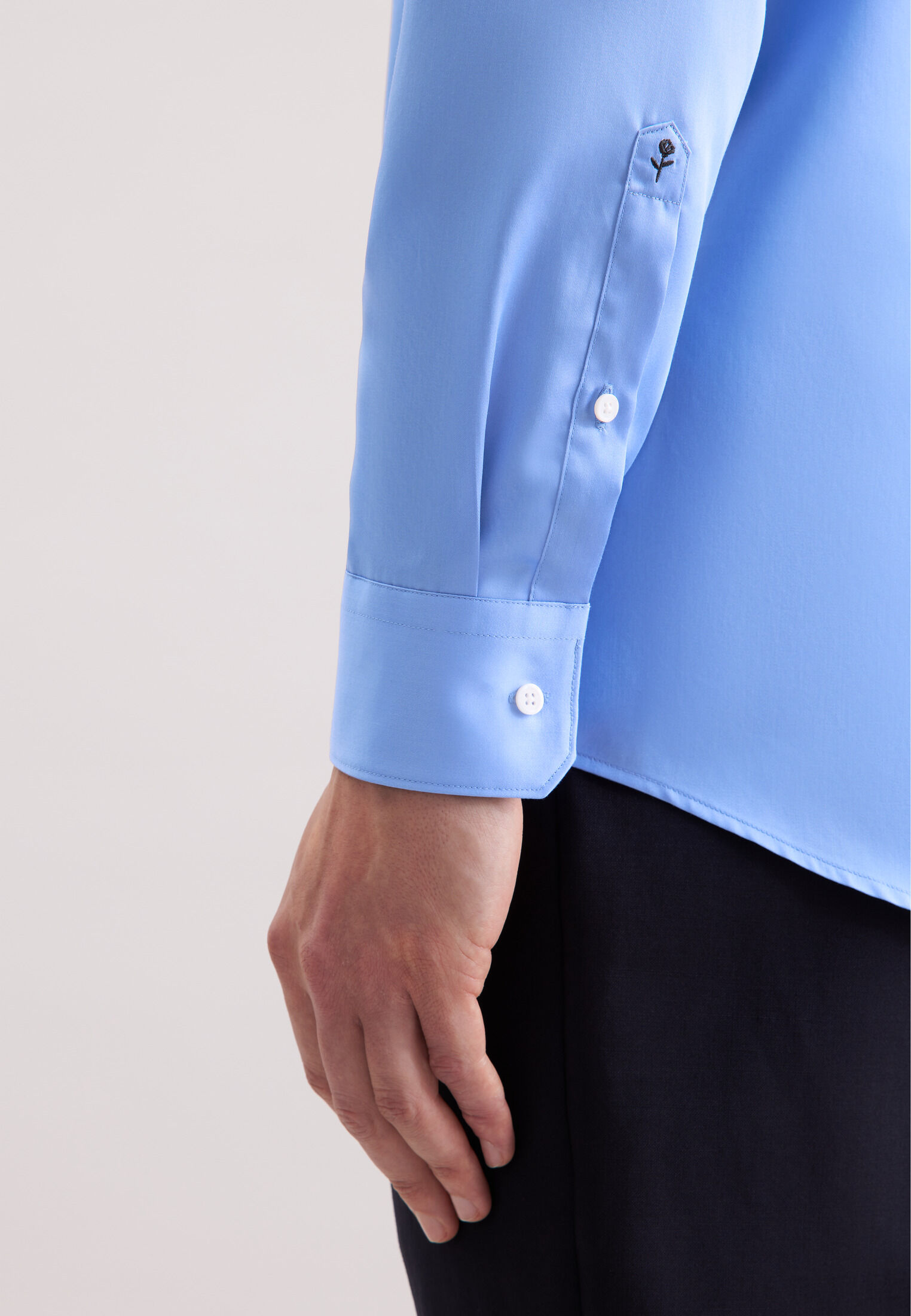 Seidensticker regular fit overhemd, popeline, blauw