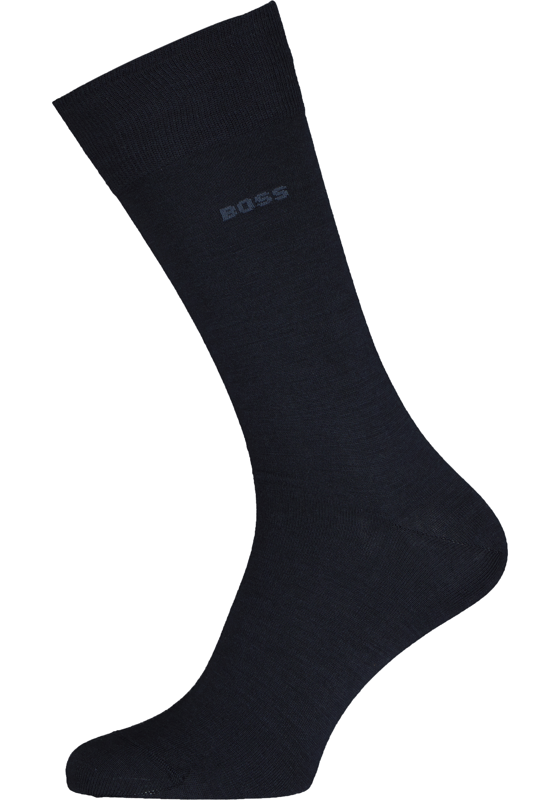 BOSS John uni (1-pack), herensokken wol met katoen, donkerblauw BOSS John uni (1-pack), herensokken wol met katoen, donkerblauw