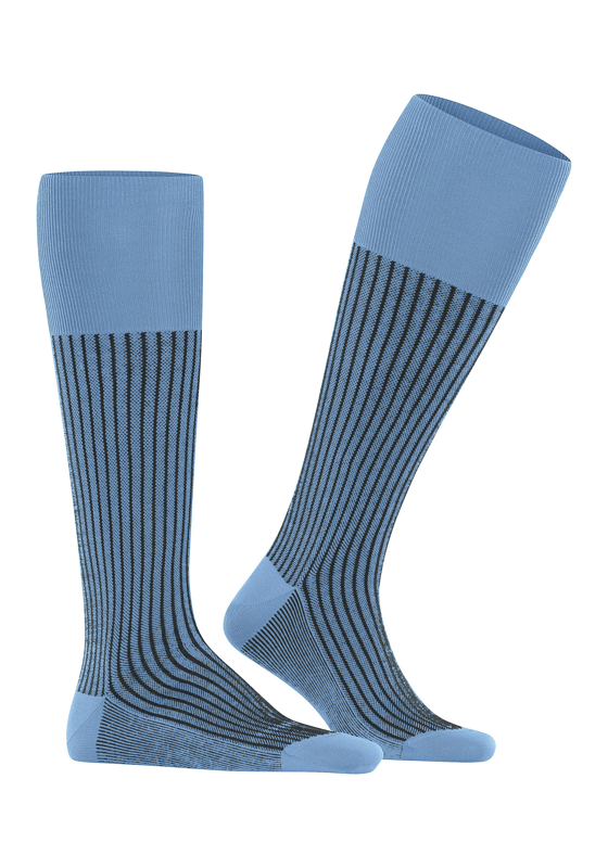 FALKE Oxford Stripe heren kniekousen, blauw (cornflower blue) FALKE Oxford Stripe heren kniekousen, blauw (cornflower blue)