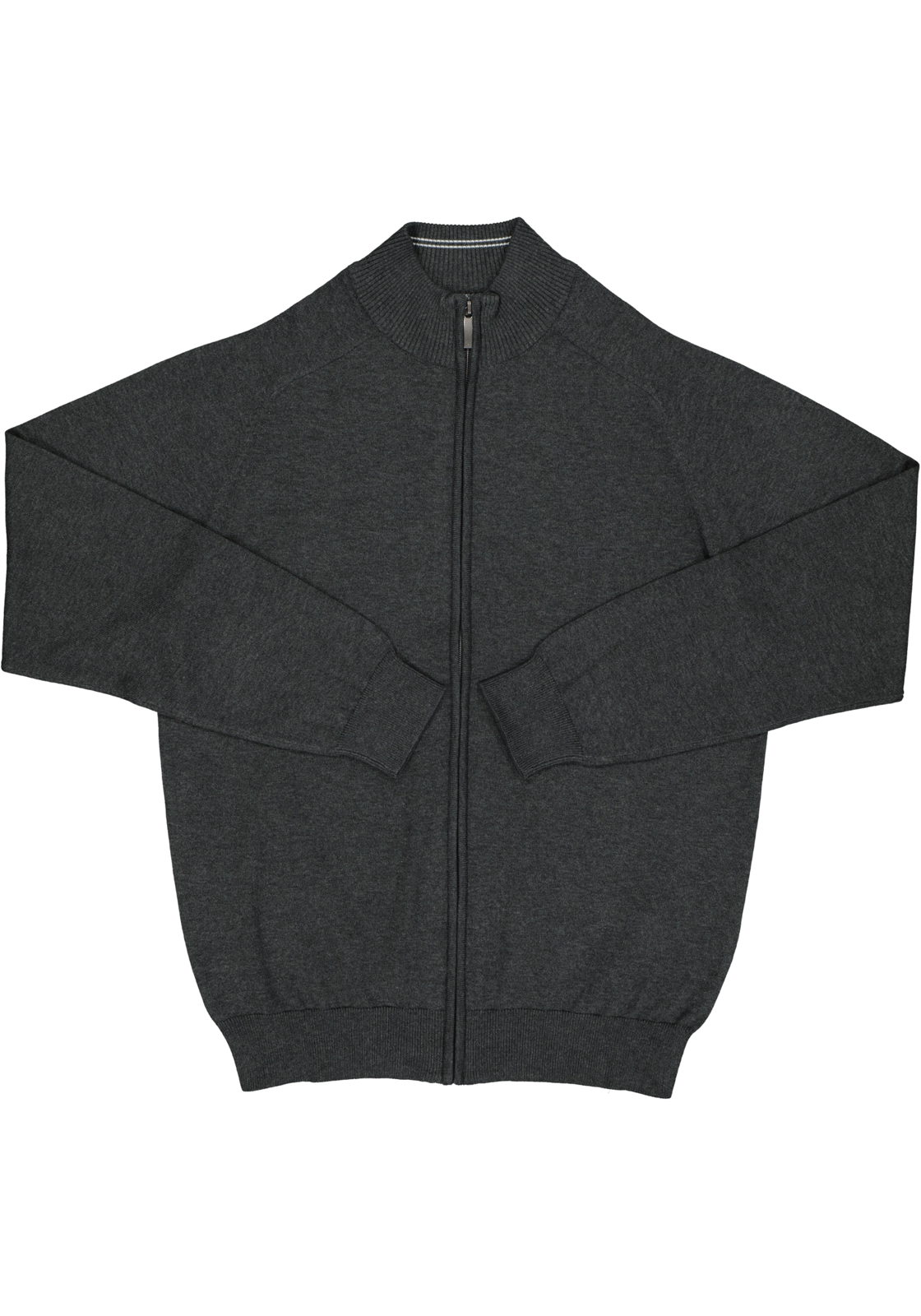 2-4060031197212_Trui_HR CASA MODA heren vest katoen, met rits, antraciet