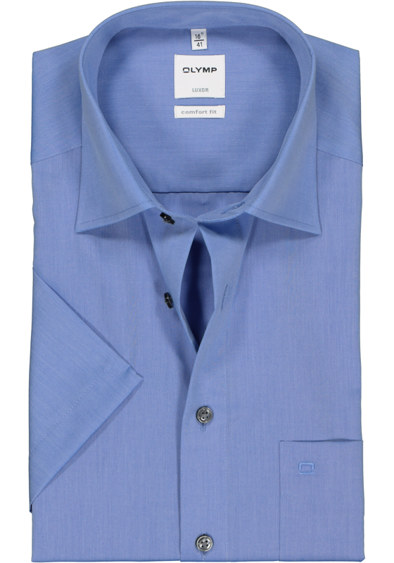 OLYMP Luxor comfort fit overhemd, korte mouw, midden blauw OLYMP Luxor comfort fit overhemd, korte mouw, midden blauw