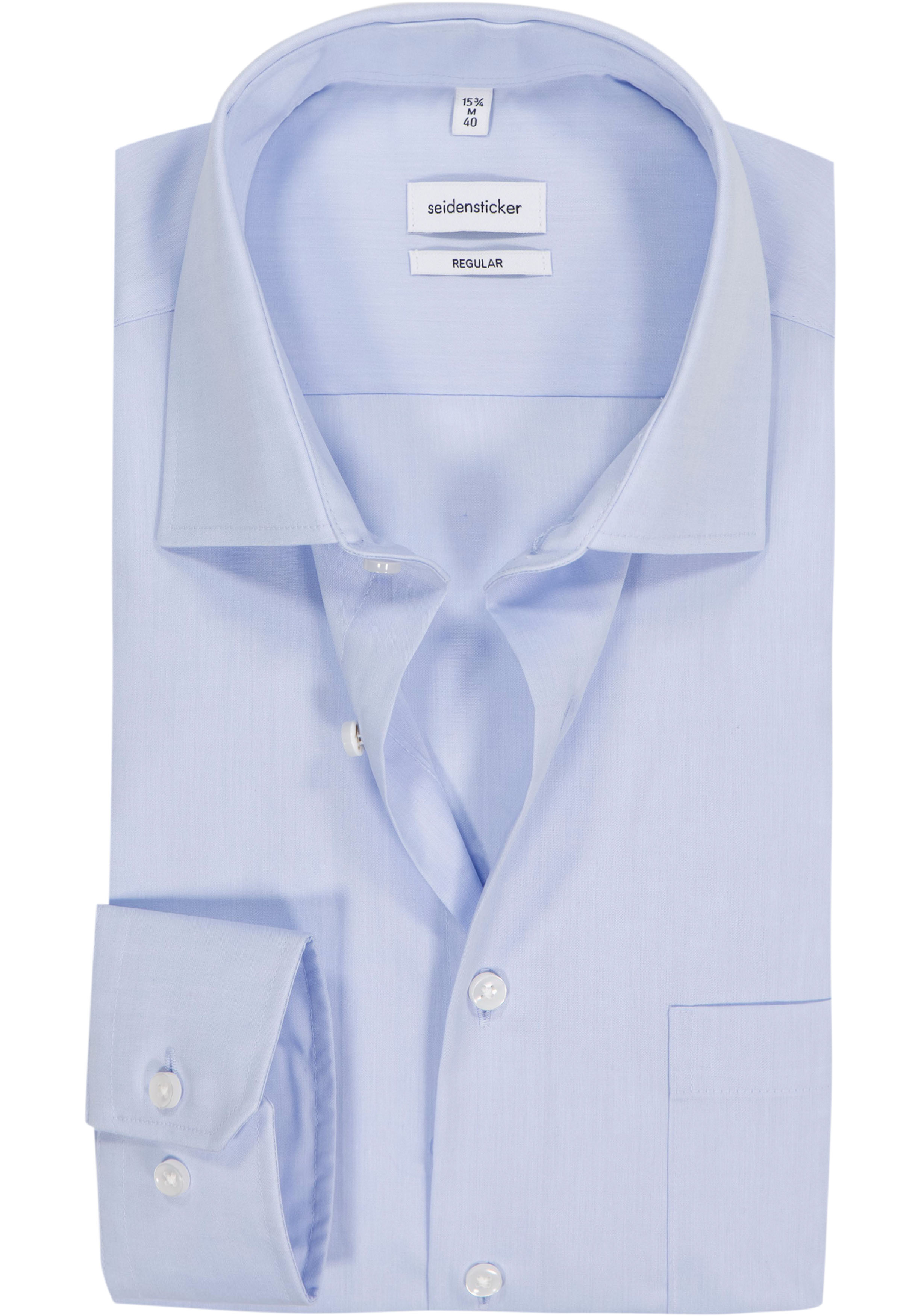 Seidensticker regular fit overhemd, lichtblauw chambray