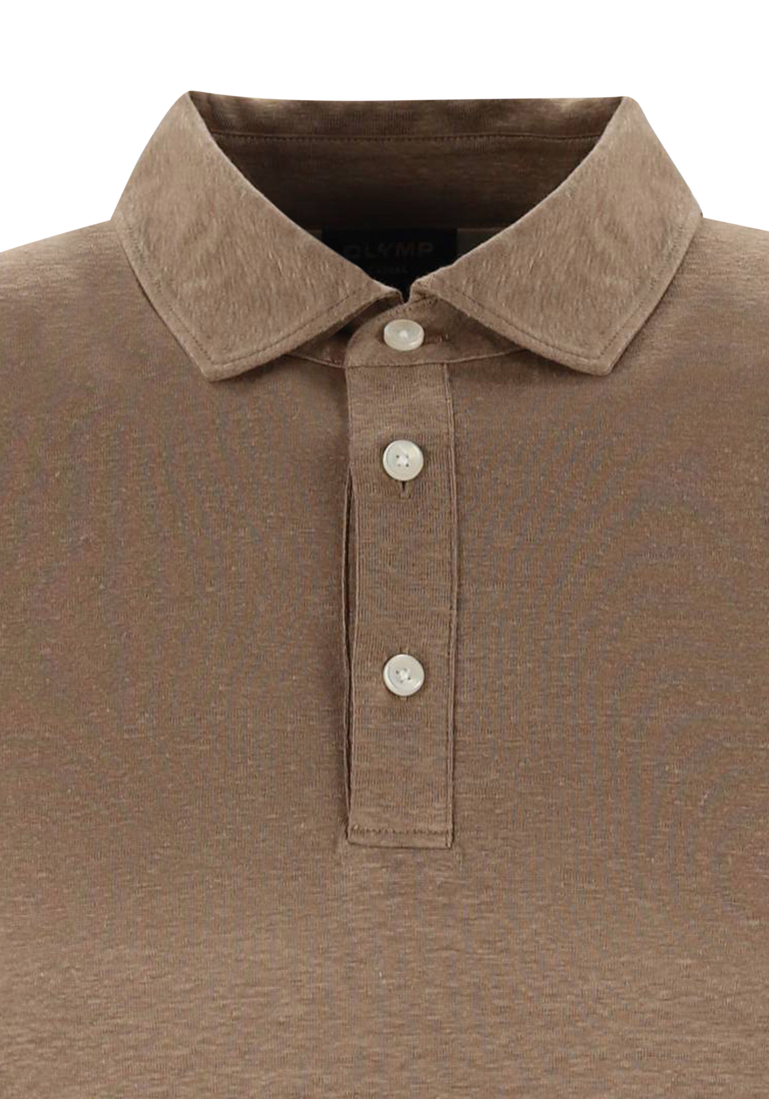 OLYMP Polo Casual, modern fit polo, lichtbruin