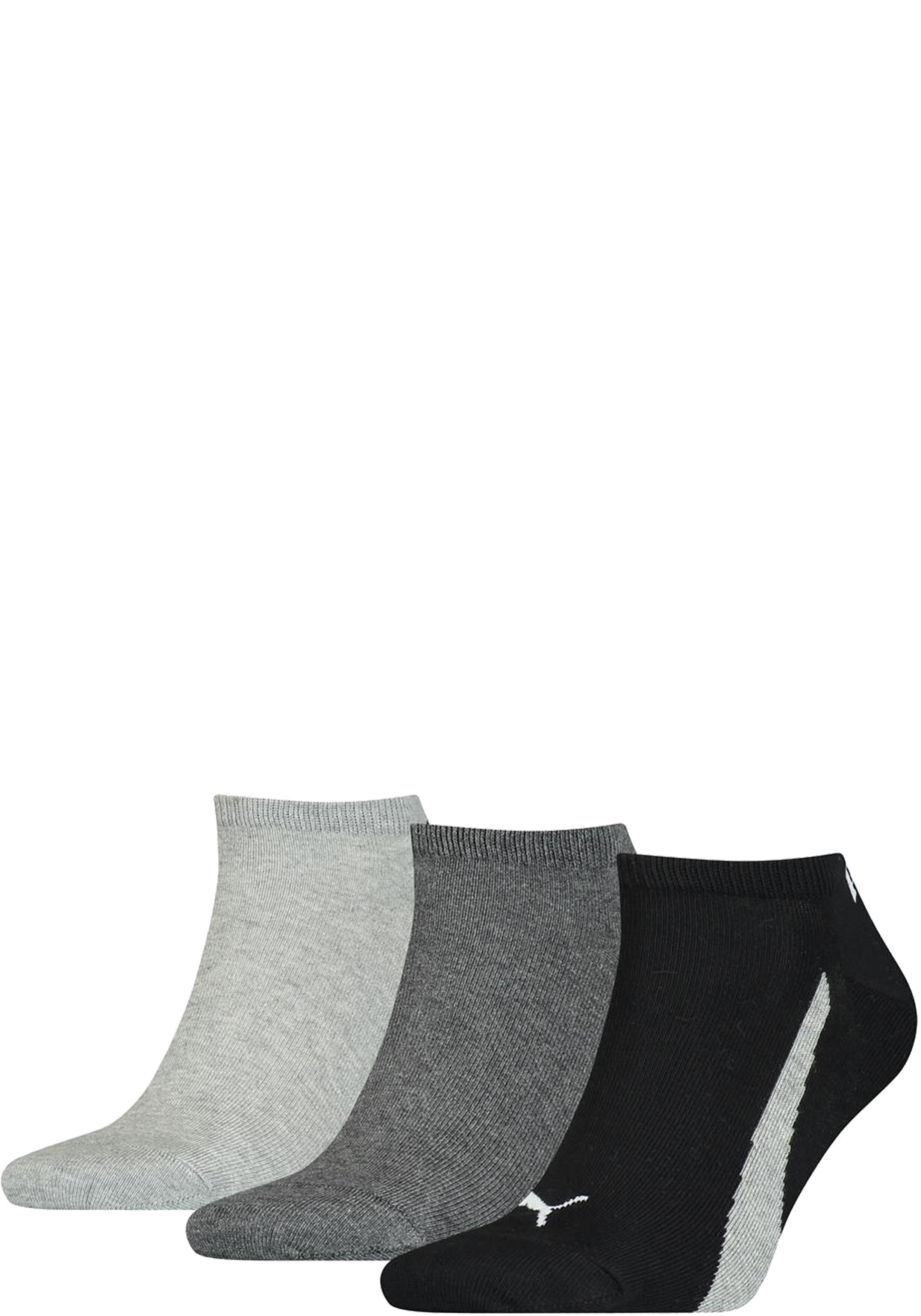 Puma Unisex Lifestyle Sneakers (3-pack), unisex enkelsokken, zwart, wit