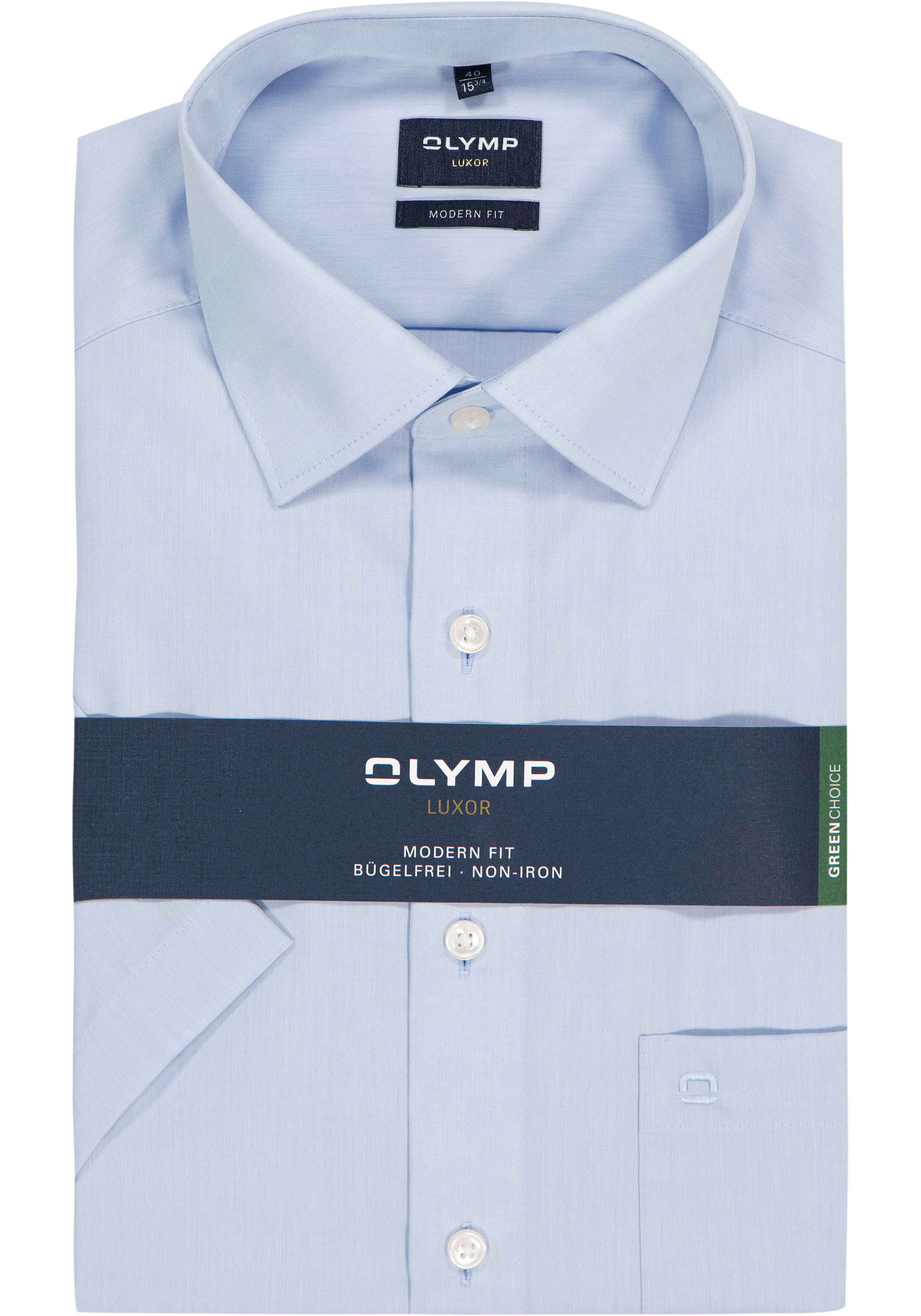 OLYMP Luxor modern fit overhemd, korte mouw, lichtblauw 