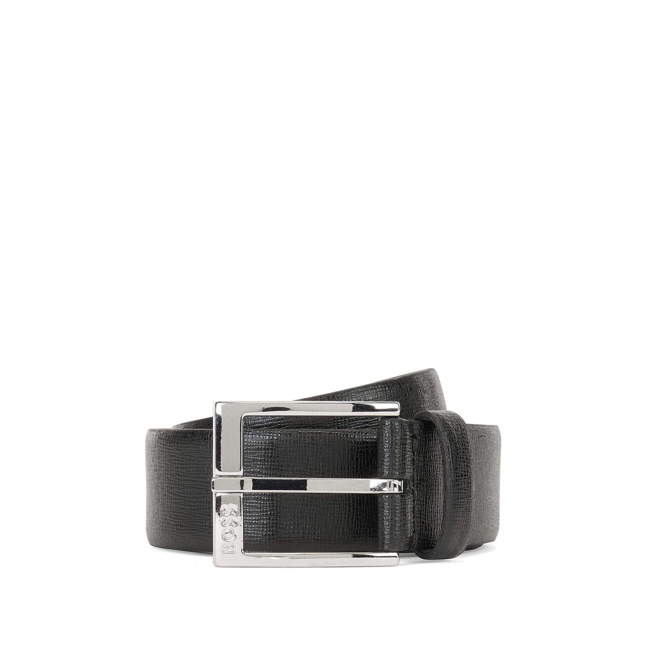 BOSS leren heren riem, zwart
