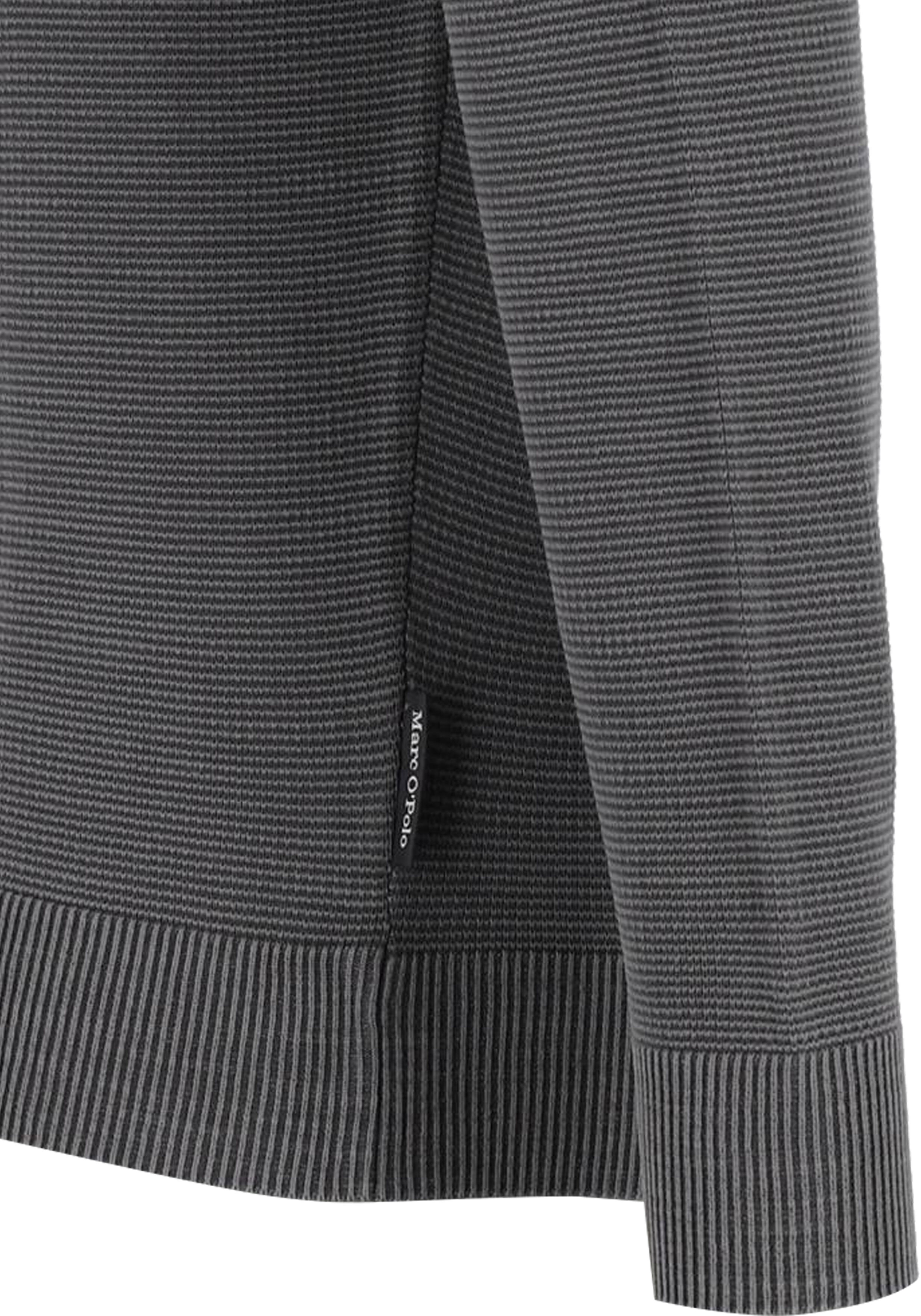 Marc O'Polo regular fit pullover, heren trui katoen met O-hals, grijs (middeldik)