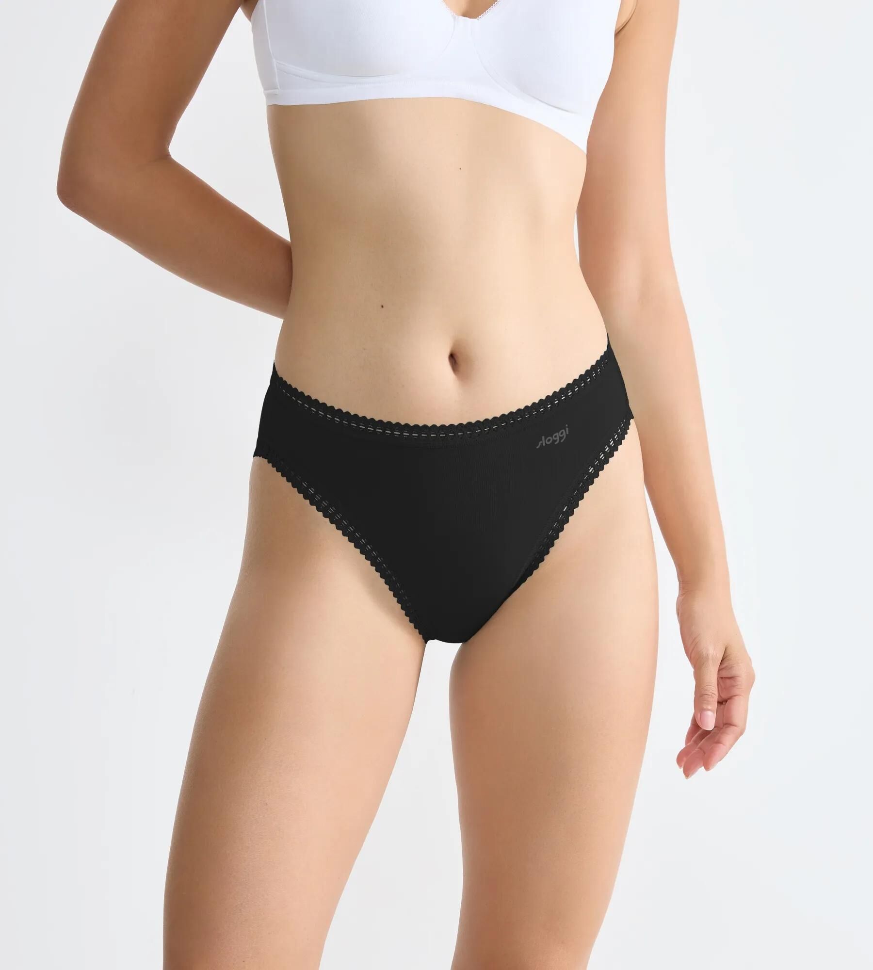 Sloggi Women GO Crush High leg (3-pack), dames slip, zwart
