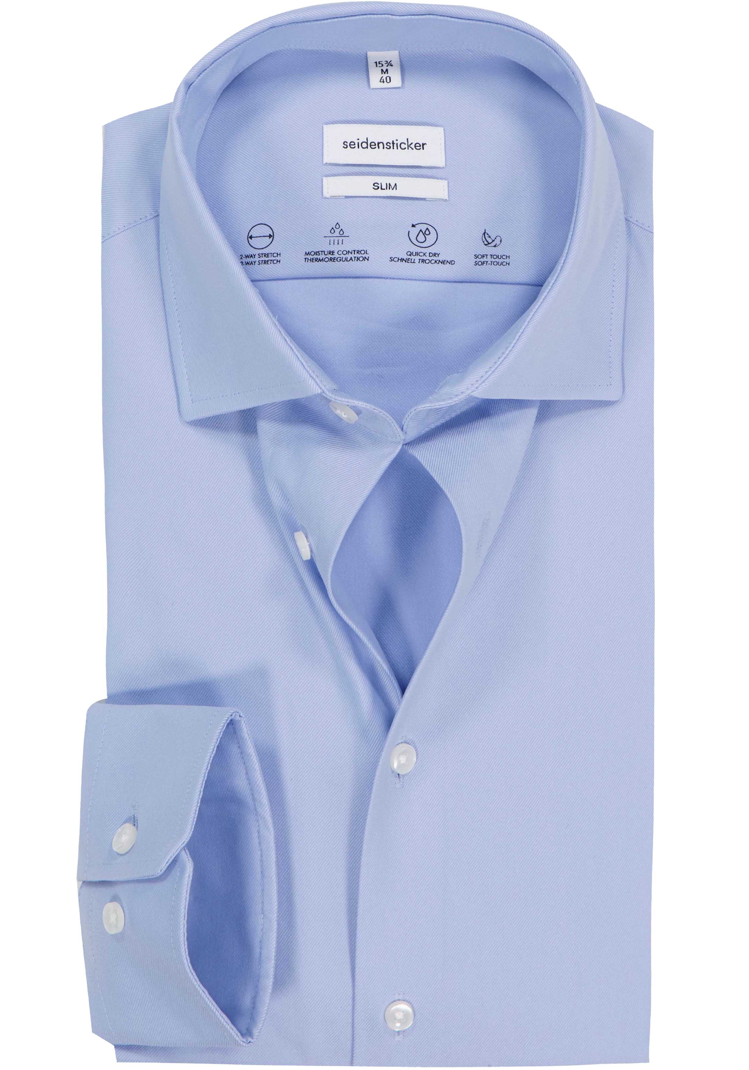 Seidensticker slim fit overhemd, popeline, blauw