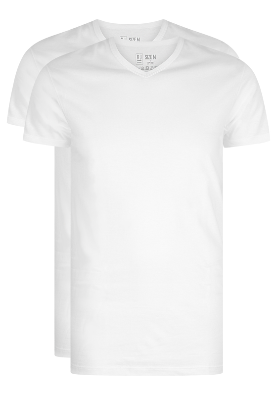 RJ Bodywear Everyday Den Haag T-shirts (2-pack), heren T-shirte extra lang, V-hals smal, wit RJ Bodywear Everyday Den Haag T-shirts (2-pack), heren T-shirte extra lang, V-hals smal, wit