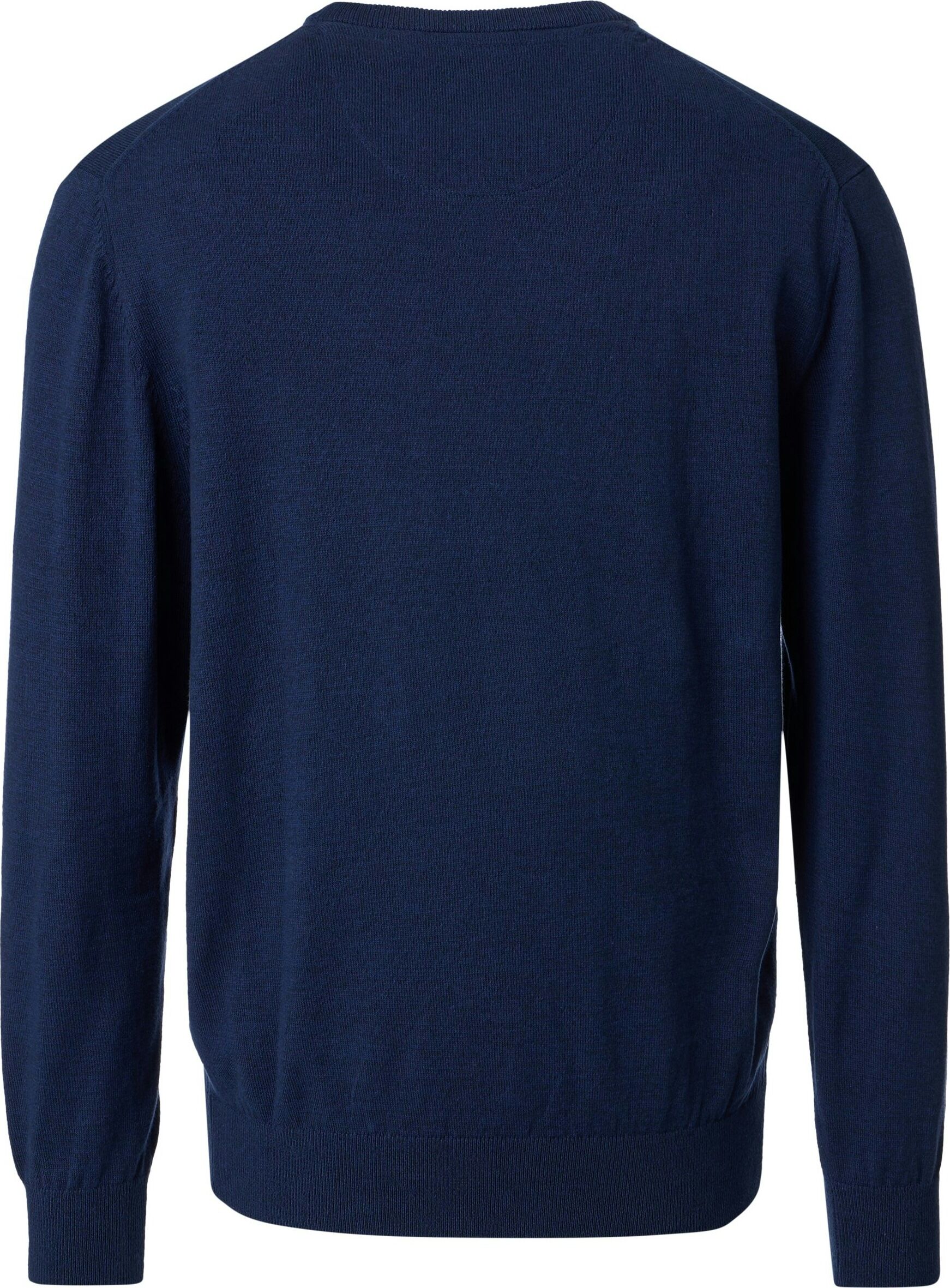 Redmond heren trui katoen, O-hals, blauw-donkerblauw