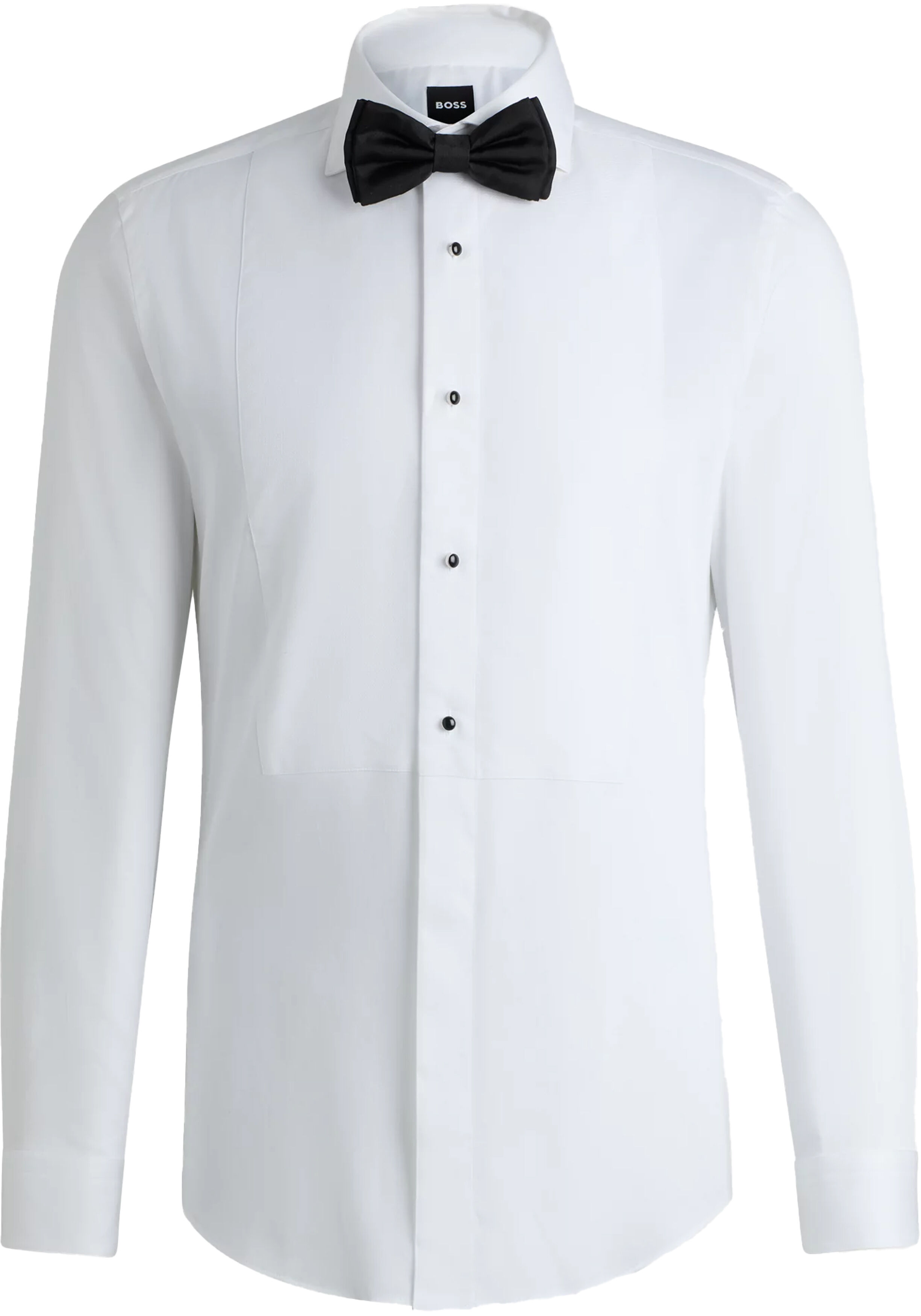 BOSS cadeauset Hank slim fit smoking overhemd met strikje, popeline, wit