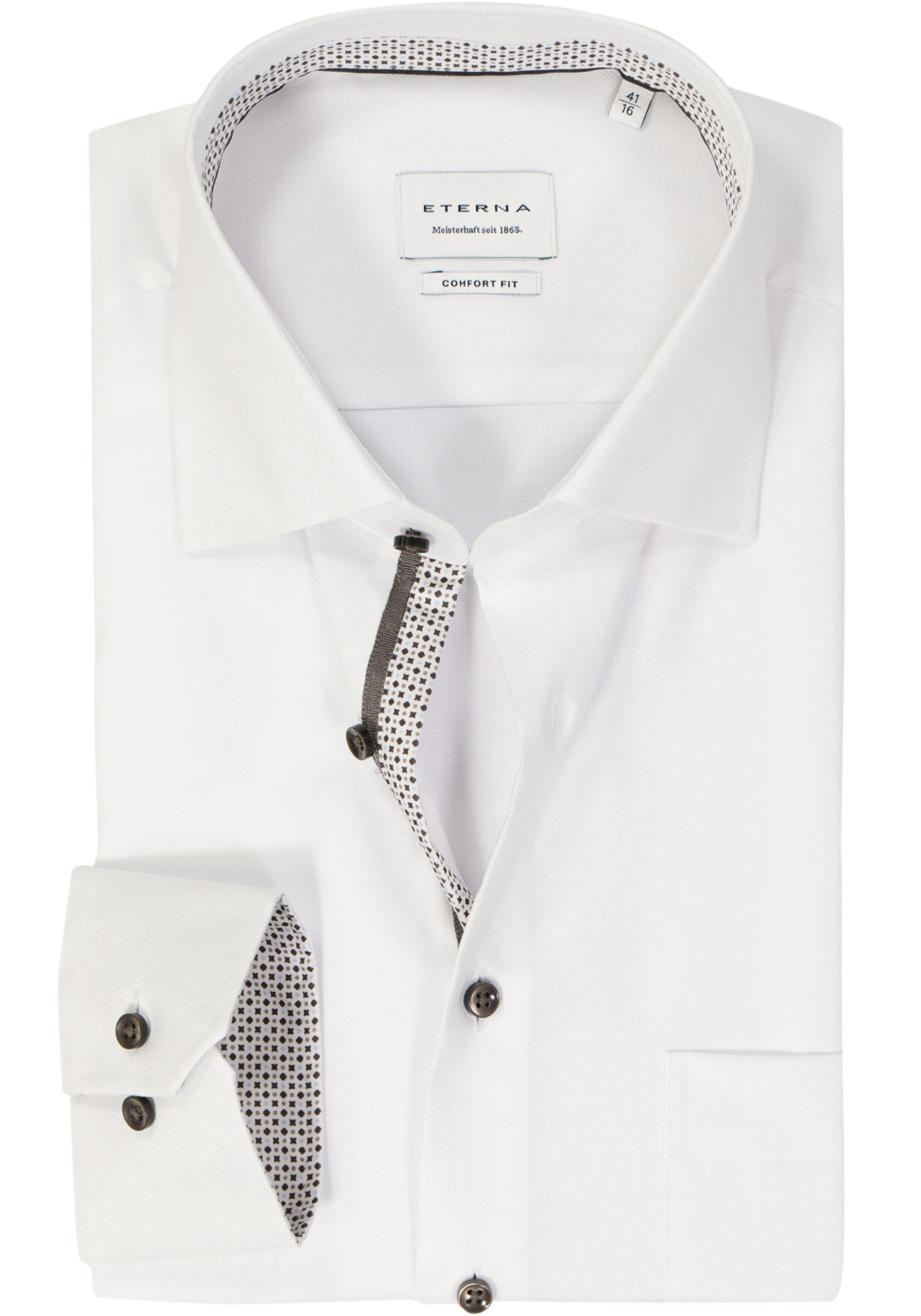 ETERNA comfort fit overhemd, natte, wit
