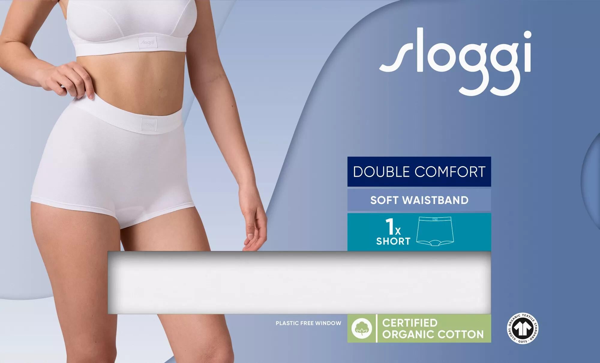 Sloggi Women Double Comfort T Short (1-pack), dames boxer, wit