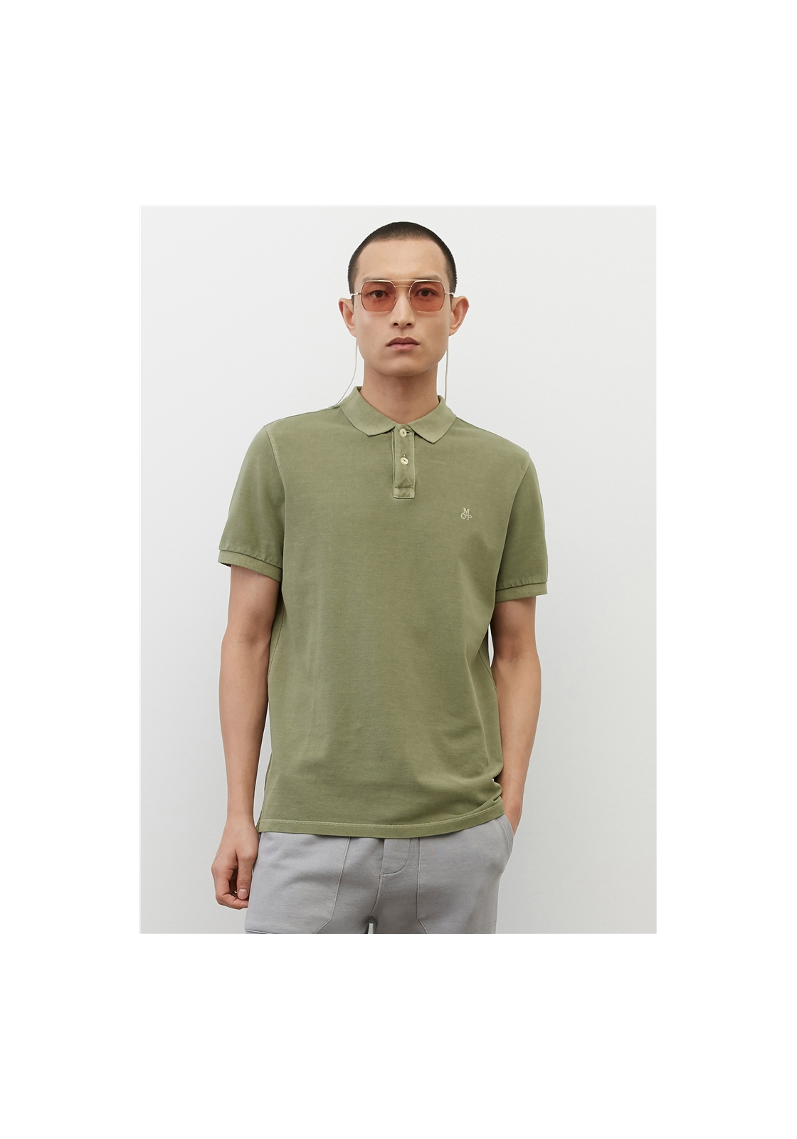 image_4_m22226653000_465_11jpgB3B53DD913A410E458D0BEFFA293 Marc O'Polo regular fit polo, heren poloshirt, olijfgroen