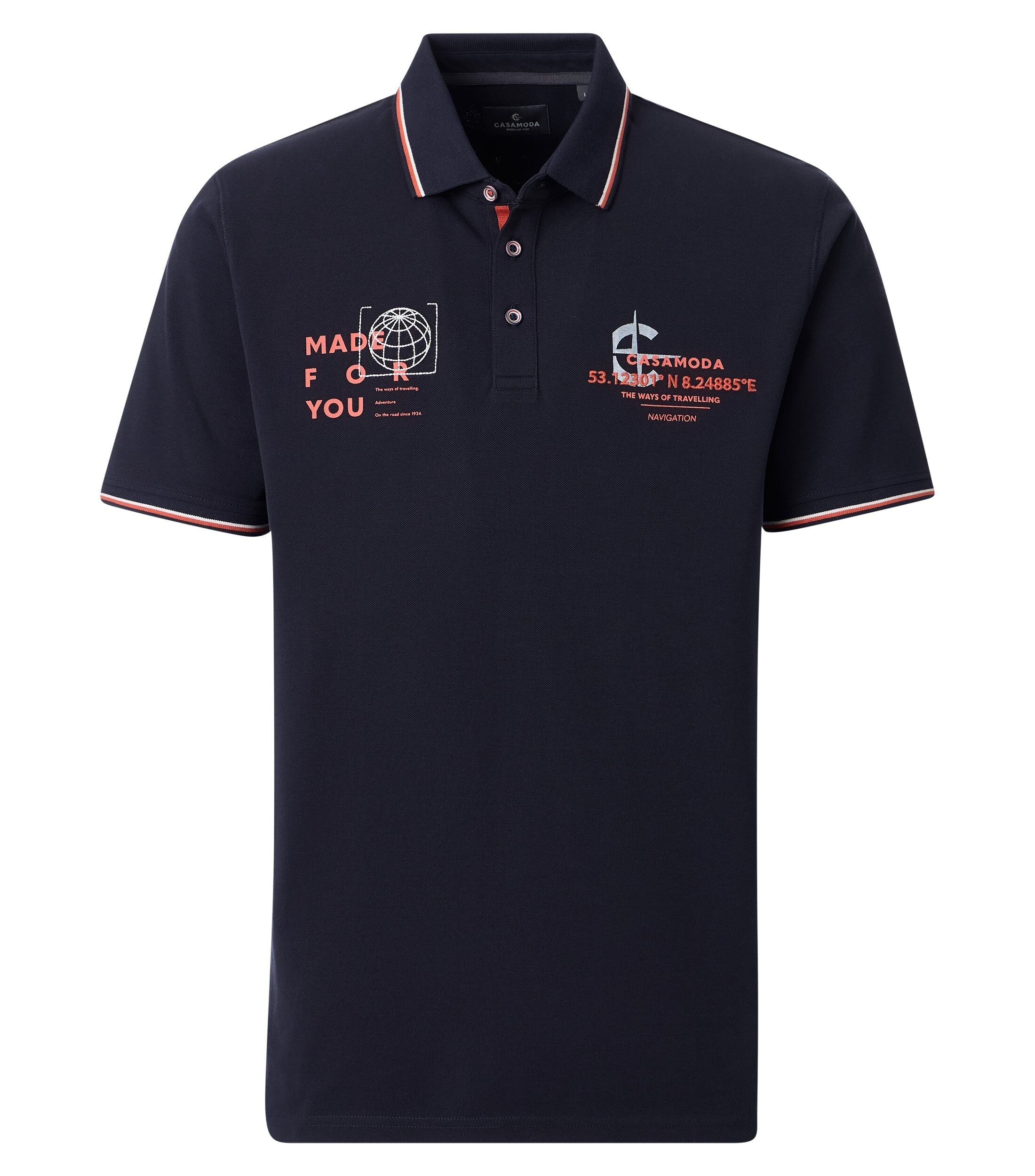 CASA MODA comfort fit heren polo, blauw