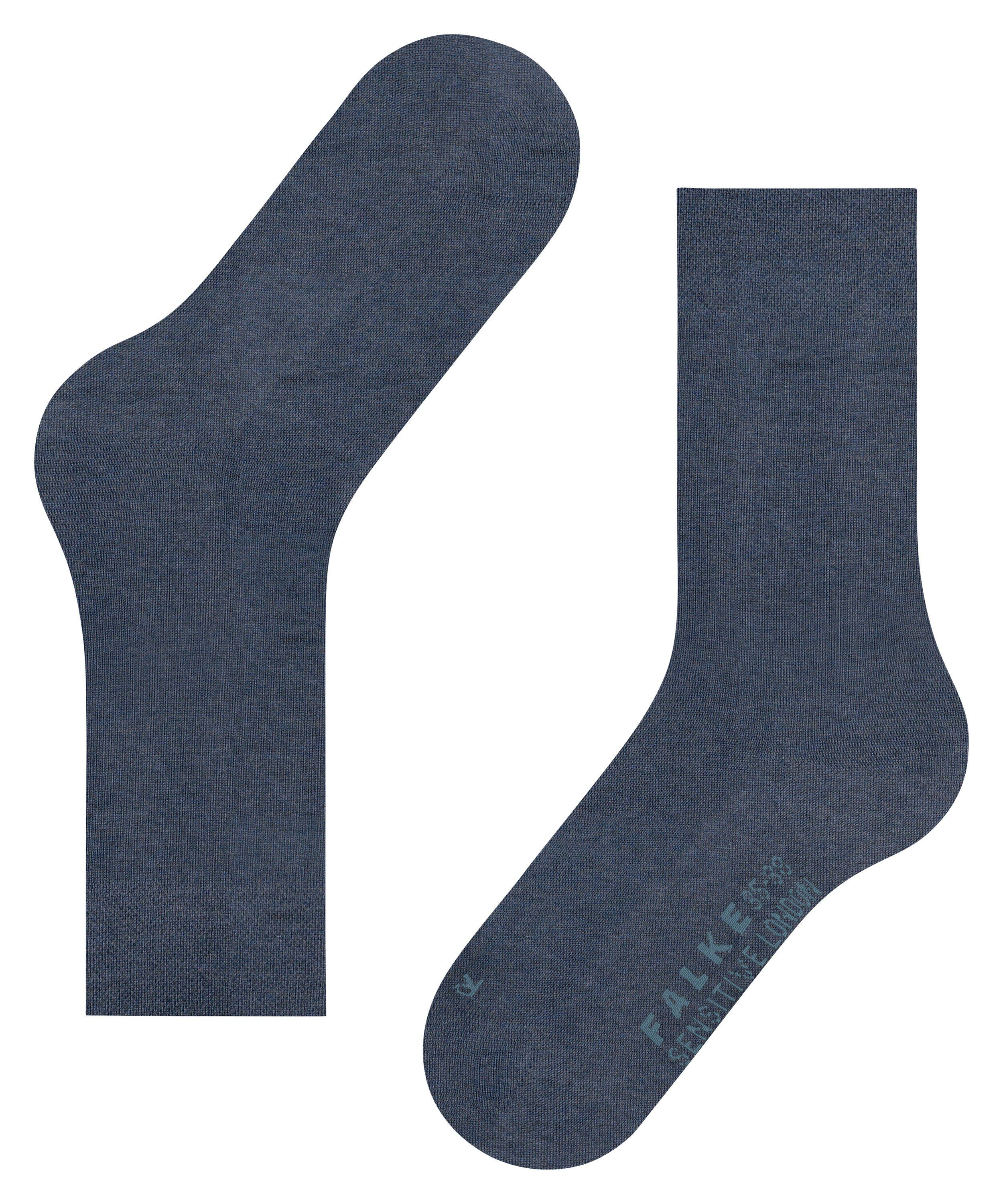 FALKE Sensitive London damessokken, blauw (dark blue melange)