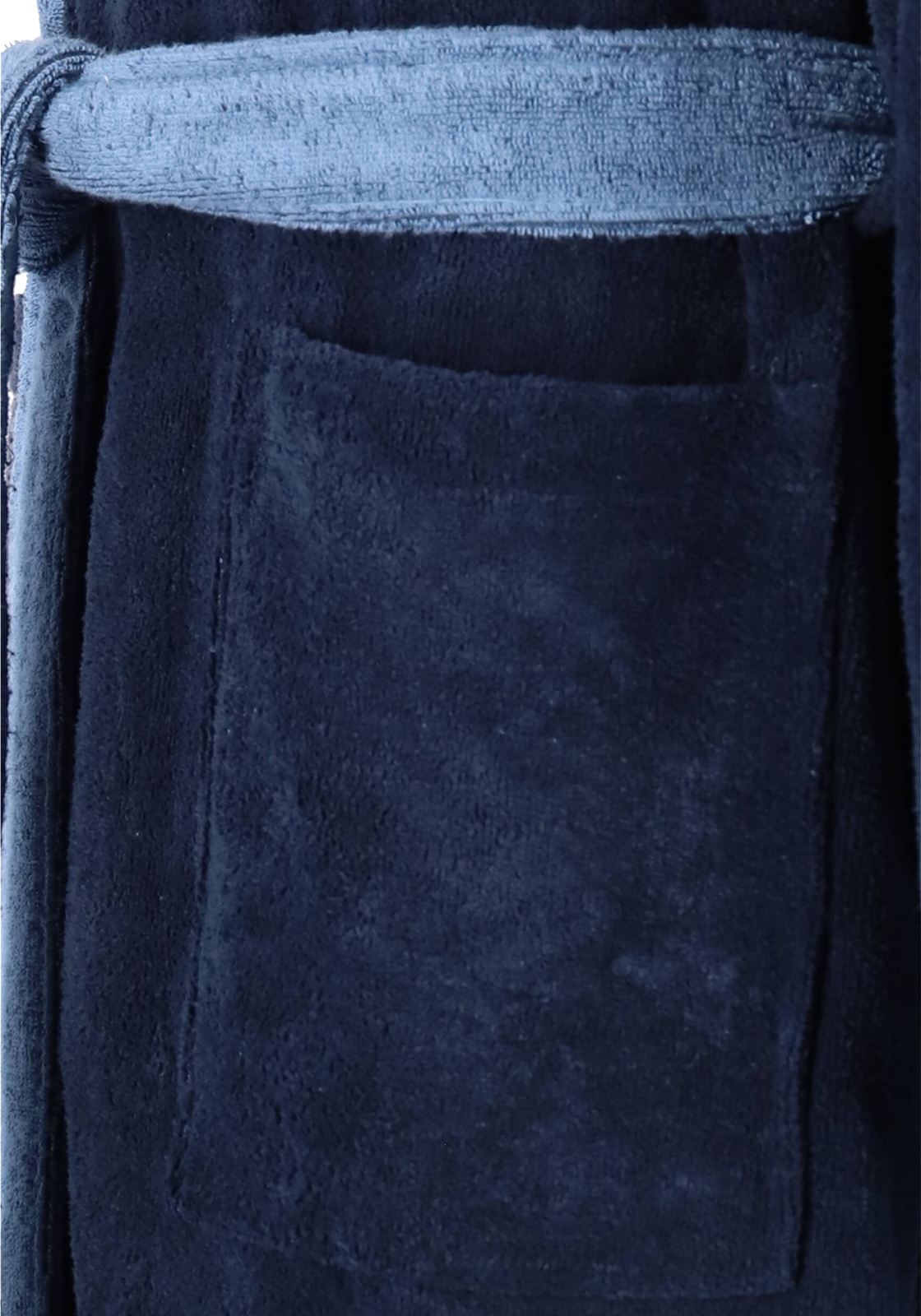 5-4007065071811-schiesser-SCHIESSER_163984803_BJ_blauw_detail_HR SCHIESSER heren badjas, ultralicht velours met capuchon, blauw met lichtblauw