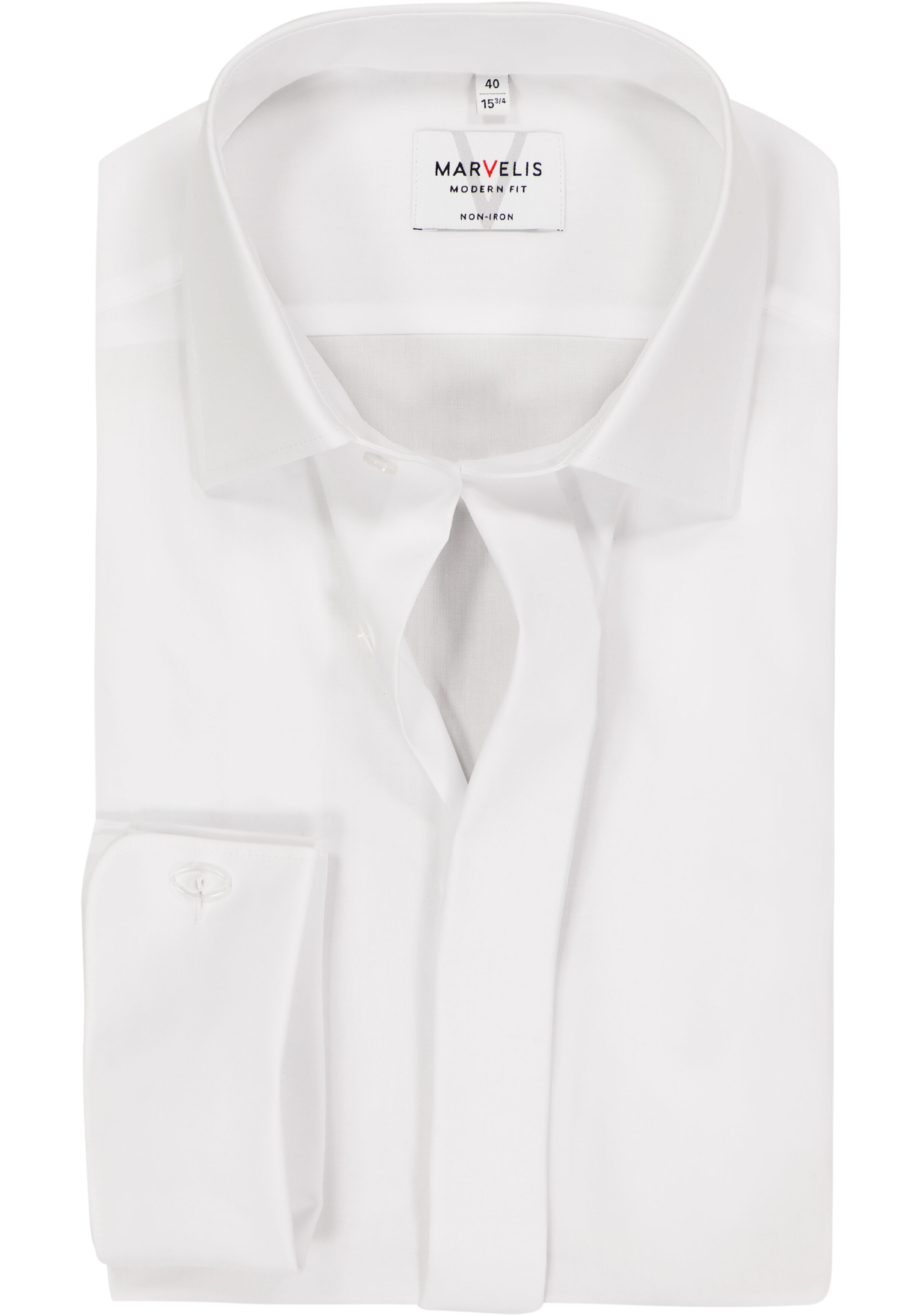 MARVELIS modern fit smoking overhemd, popeline, wit