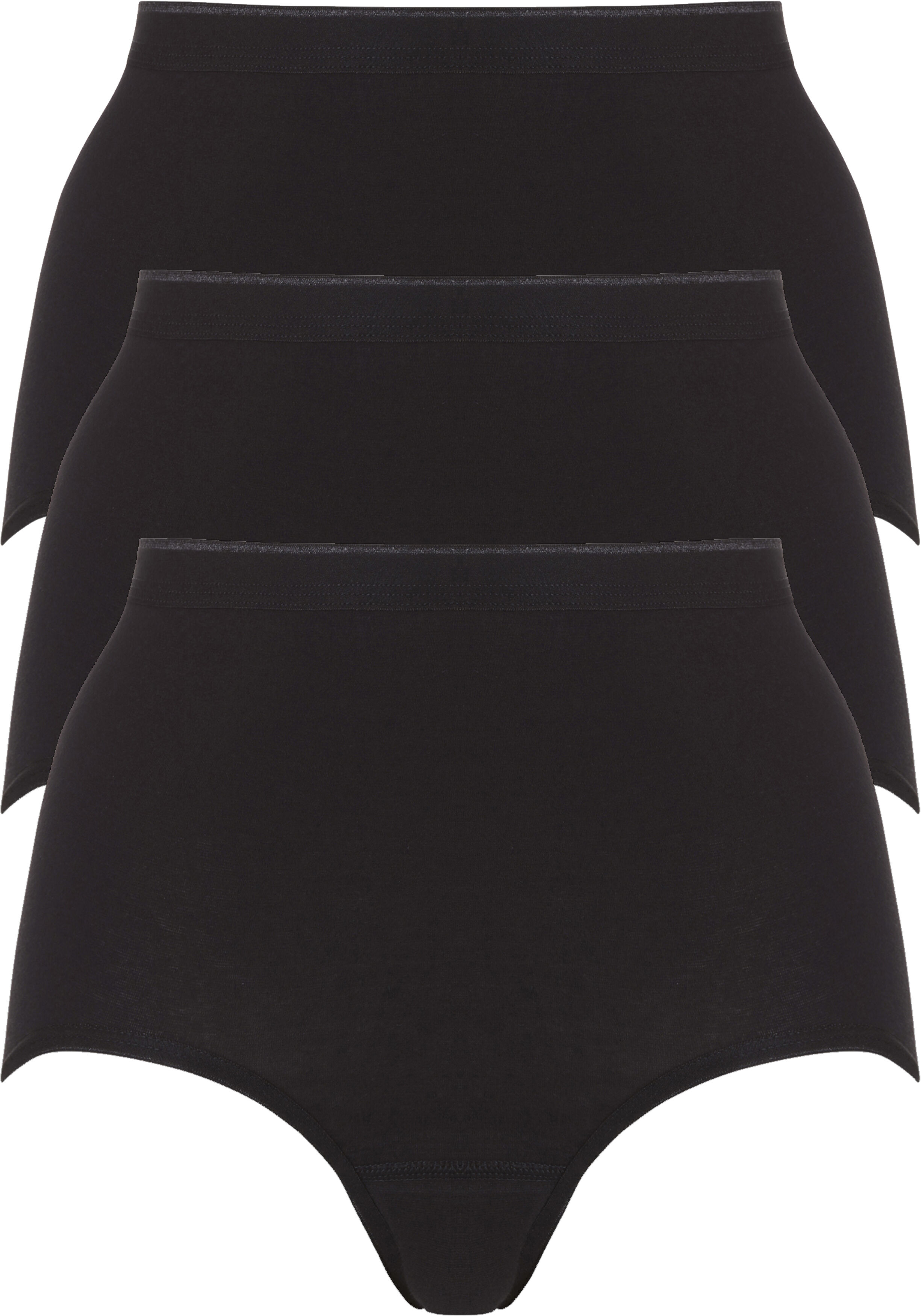 TEN CATE Basic women maxi (3-pack), dames slips hoge taille, zwart