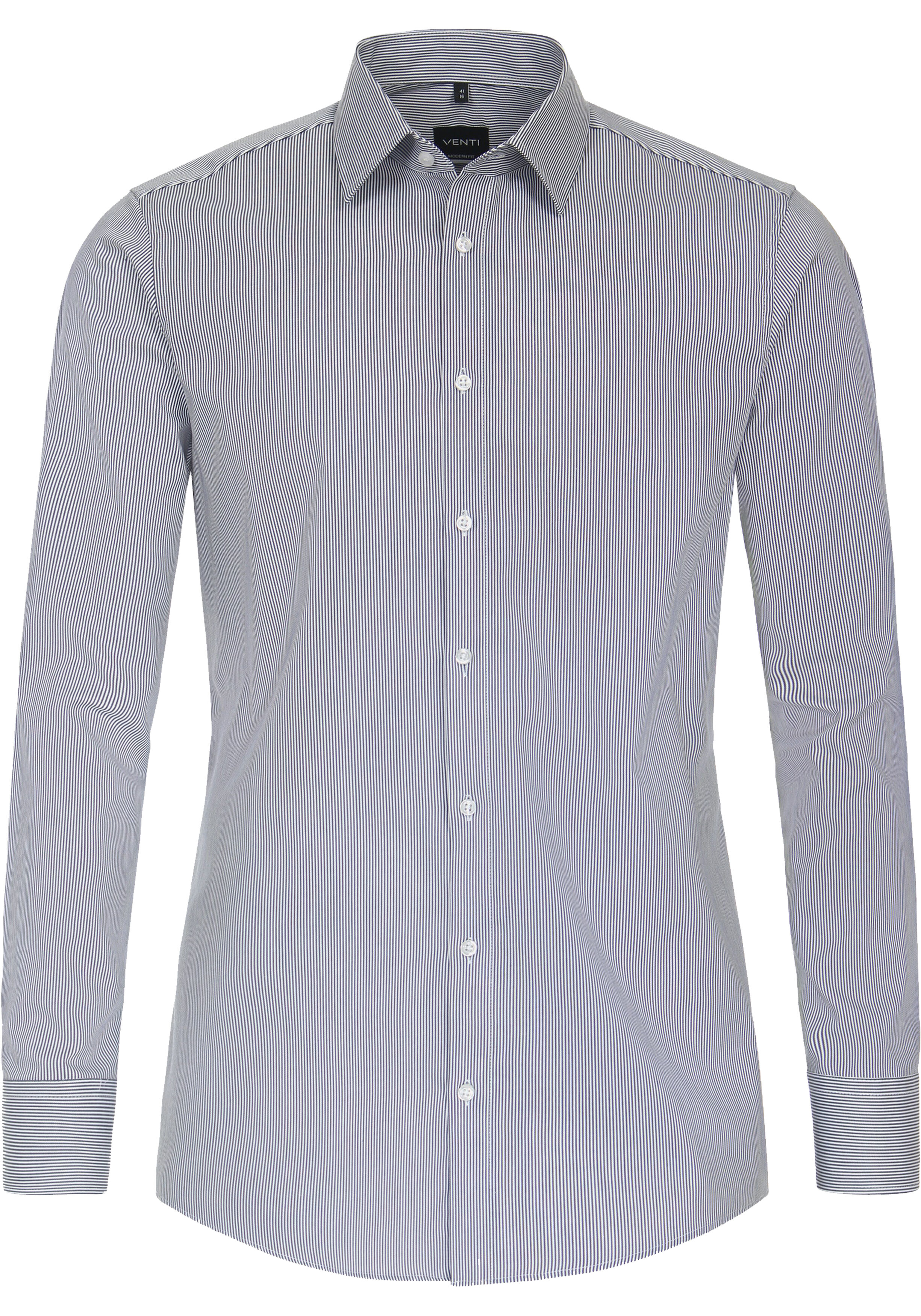 VENTI modern fit overhemd, twill, blauw gestreept