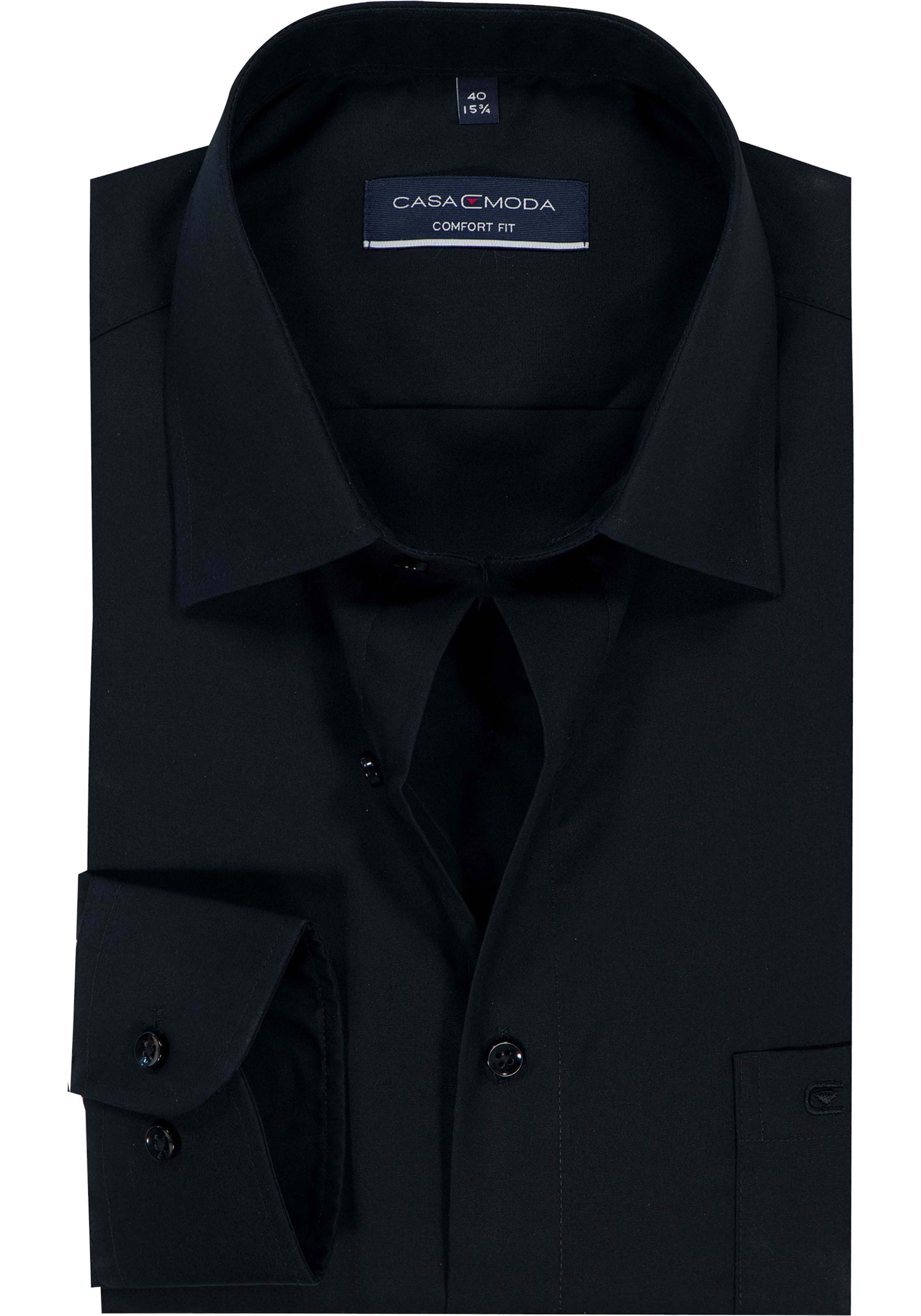CASA MODA comfort fit overhemd, mouwlengte 7, zwart 