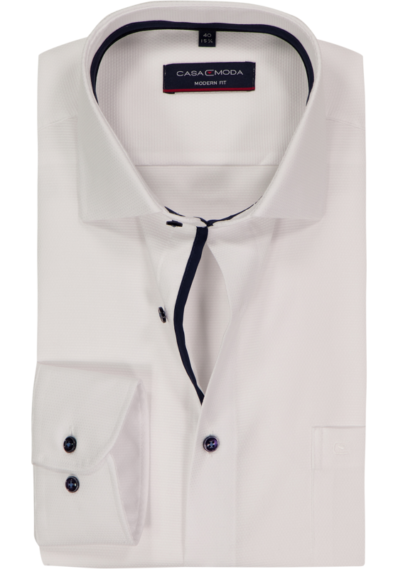 CASA MODA modern fit overhemd, dobby, wit CASA MODA modern fit overhemd, dobby, wit