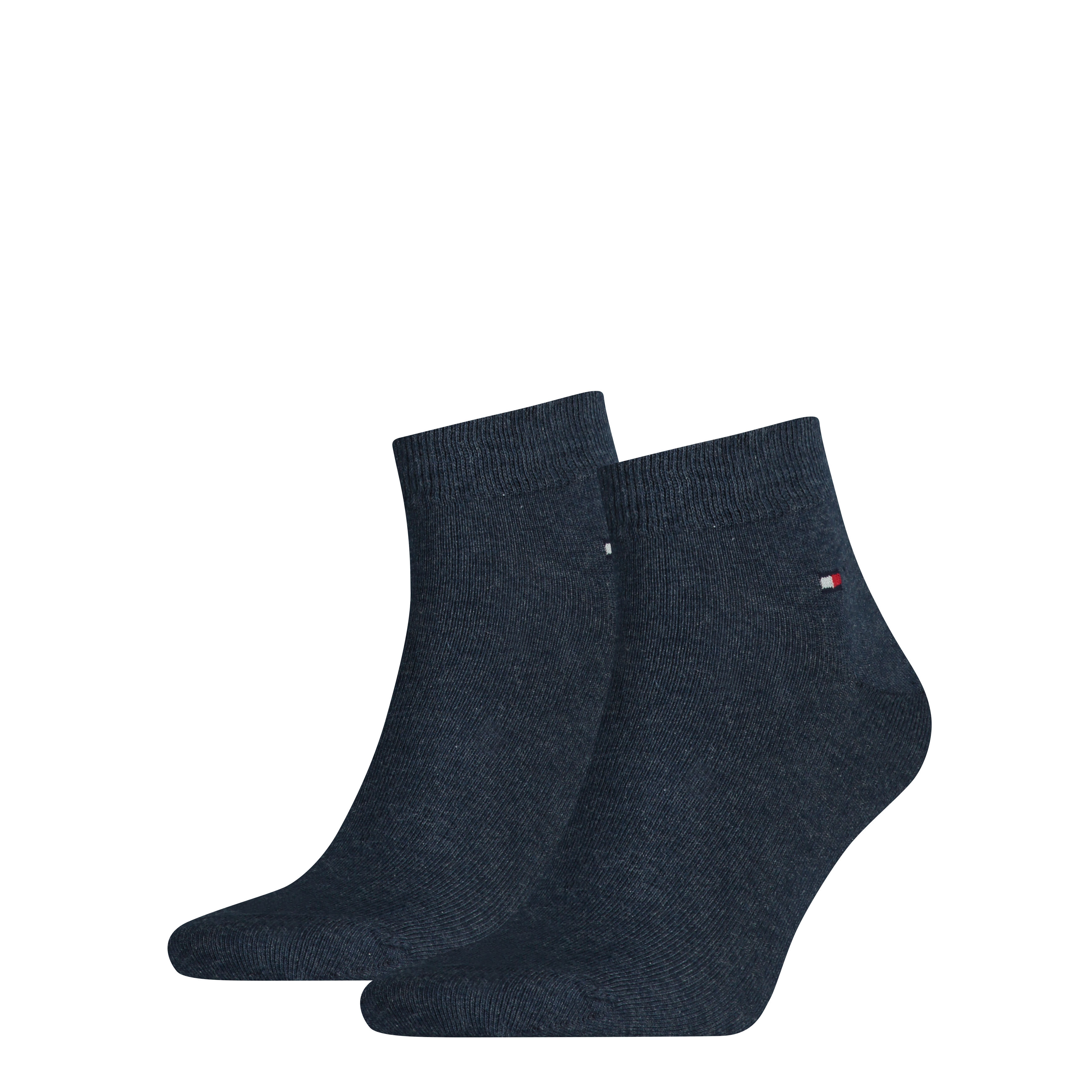 Tommy Hilfiger Quarter (2-pack), heren hoge enkelsokken, jeansblauw